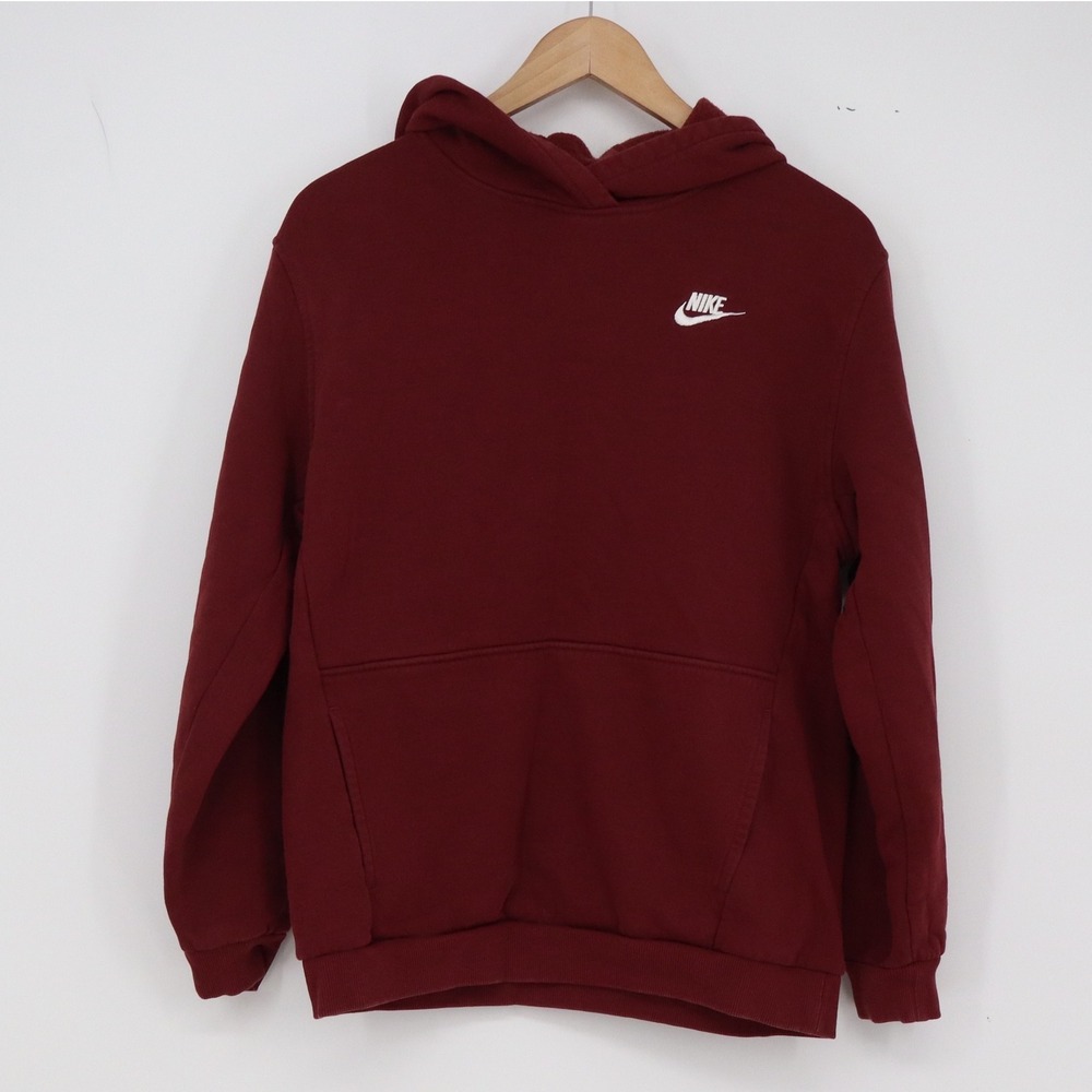 Nike Hoodie Mens XL Burgundy Pullover Fleece Excellent